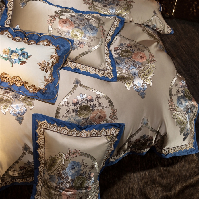 91家纺网 家纺一手货源 找家纺 OL家纺 2025新款高精密色织大提花四件套-系列二 欧式米驼