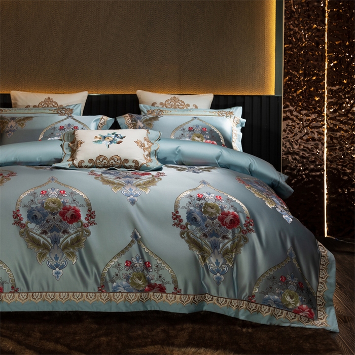 91家纺网 家纺一手货源 找家纺 OL家纺 2025新款高精密色织大提花四件套-系列二 欧式天兰