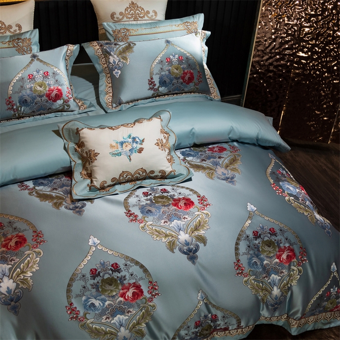 91家纺网 家纺一手货源 找家纺 OL家纺 2025新款高精密色织大提花四件套-系列二 欧式天兰