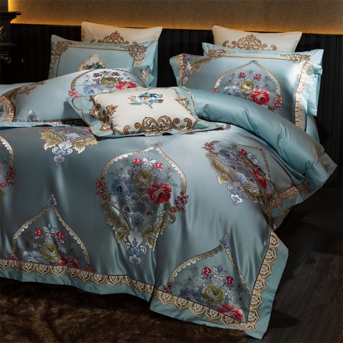 91家纺网 家纺一手货源 找家纺 OL家纺 2025新款高精密色织大提花四件套-系列二 欧式天兰