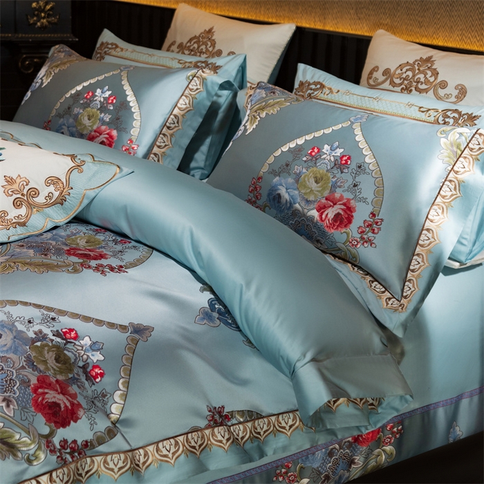 91家纺网 家纺一手货源 找家纺 OL家纺 2025新款高精密色织大提花四件套-系列二 欧式天兰