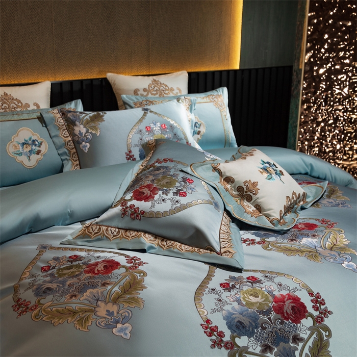 91家纺网 家纺一手货源 找家纺 OL家纺 2025新款高精密色织大提花四件套-系列二 欧式天兰