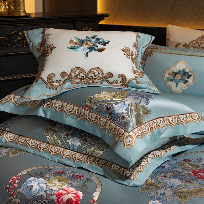 91家纺网 家纺一手货源 找家纺 OL家纺 2025新款高精密色织大提花四件套-系列二 欧式天兰