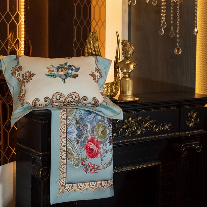 91家纺网 家纺一手货源 找家纺 OL家纺 2025新款高精密色织大提花四件套-系列二 欧式天兰