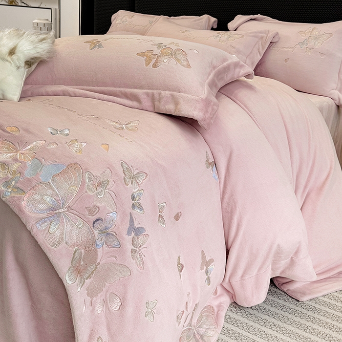 91家纺网 家纺一手货源 找家纺 星蕴家纺 2025新款230克全消光牛奶绒四件套-佰丽 佰丽-豆沙粉