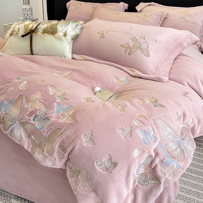 91家纺网 家纺一手货源 找家纺 星蕴家纺 2025新款230克全消光牛奶绒四件套-佰丽 佰丽-豆沙粉