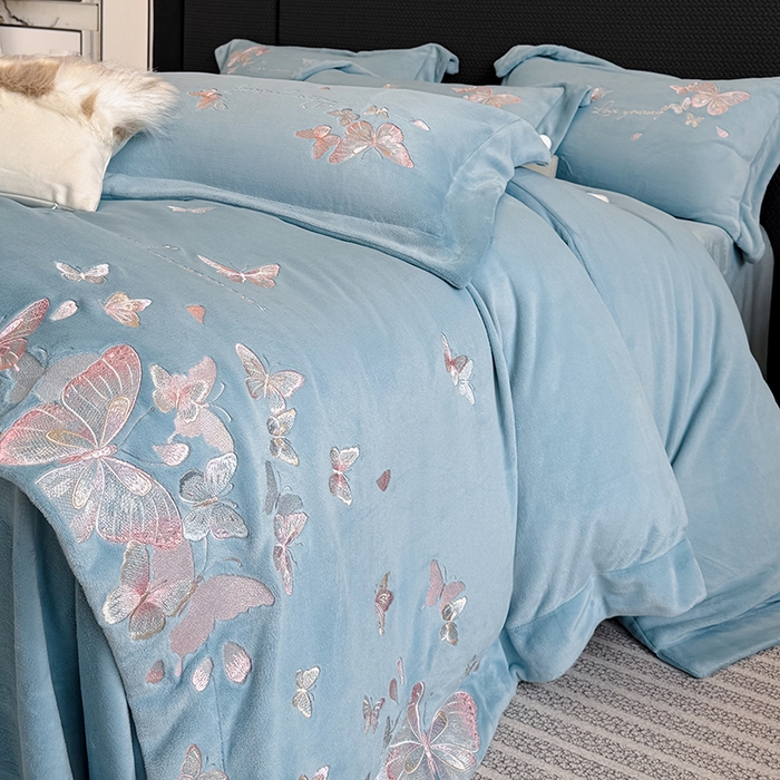 91家纺网 家纺一手货源 找家纺 星蕴家纺 2025新款230克全消光牛奶绒四件套-佰丽 佰丽-牛仔蓝