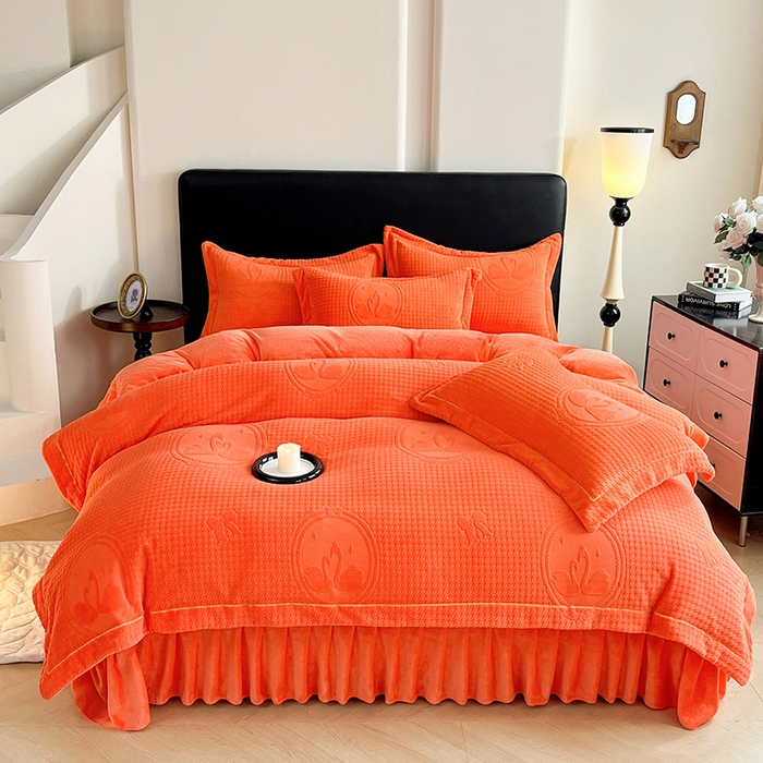 91家纺网 家纺一手货源 找家纺 （总）代芙家纺 2025新款全消光雕花四件套-爱恋