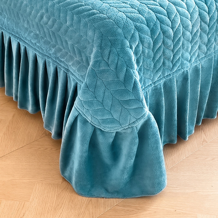 91家纺网 家纺一手货源 找家纺 代芙家纺 2025新款全消光雕花四件套-爱恋 爱恋-海蓝