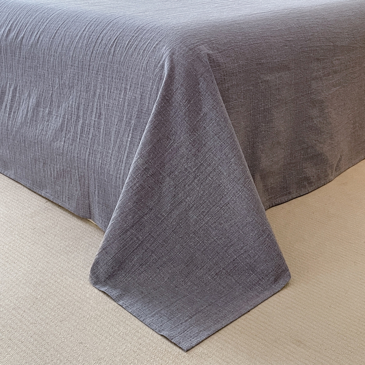 91家纺网 家纺一手货源 找家纺 慕木家纺 2025新款日系原麻复古风纽扣款四件套 纽扣款-伯克利-咖