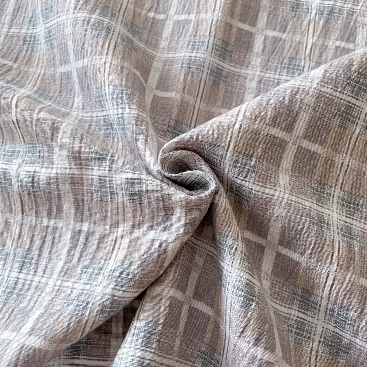 91家纺网 家纺一手货源 找家纺 慕木家纺 2025新款日系原麻复古风纽扣款四件套 纽扣款-伯克利-咖