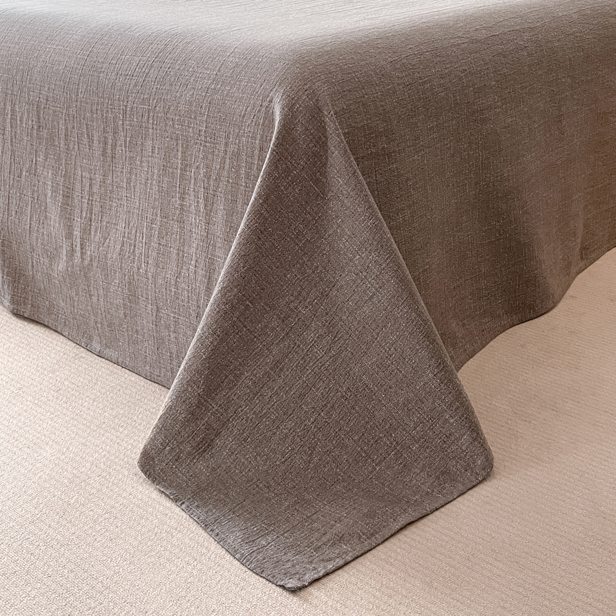 91家纺网 家纺一手货源 找家纺 慕木家纺 2025新款日系原麻复古风纽扣款四件套 纽扣款-伯克利-红