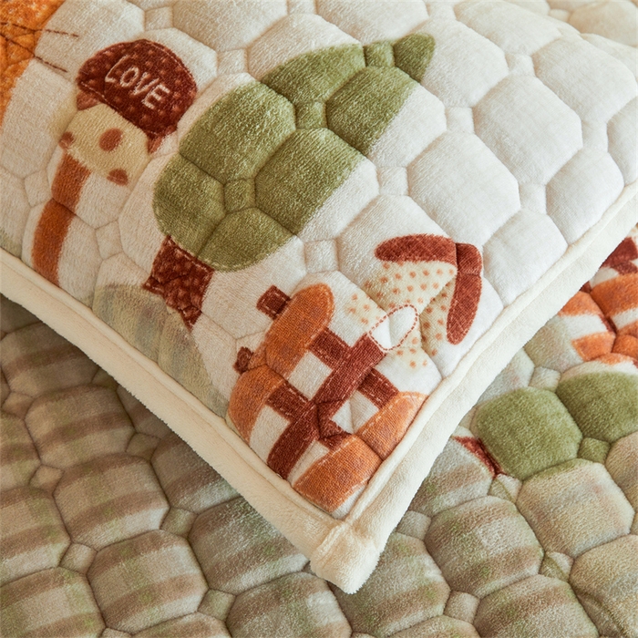 91家纺网 家纺一手货源 找家纺 慕木家纺 2025新款学生床牛奶绒印花床垫床护垫 床褥垫-萝卜兔