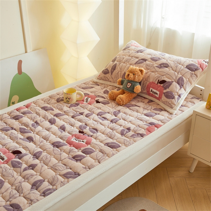 91家纺网 家纺一手货源 找家纺 慕木家纺 2025新款学生床牛奶绒印花床垫床护垫 床褥垫-伦伯特