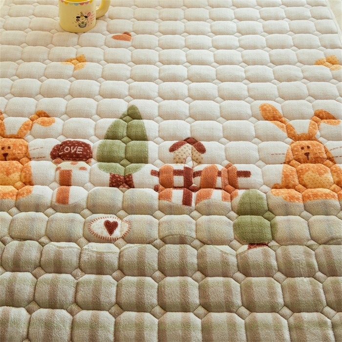 91家纺网 家纺一手货源 找家纺 （总）慕木家纺 2025新款学生床牛奶绒印花床垫床护垫