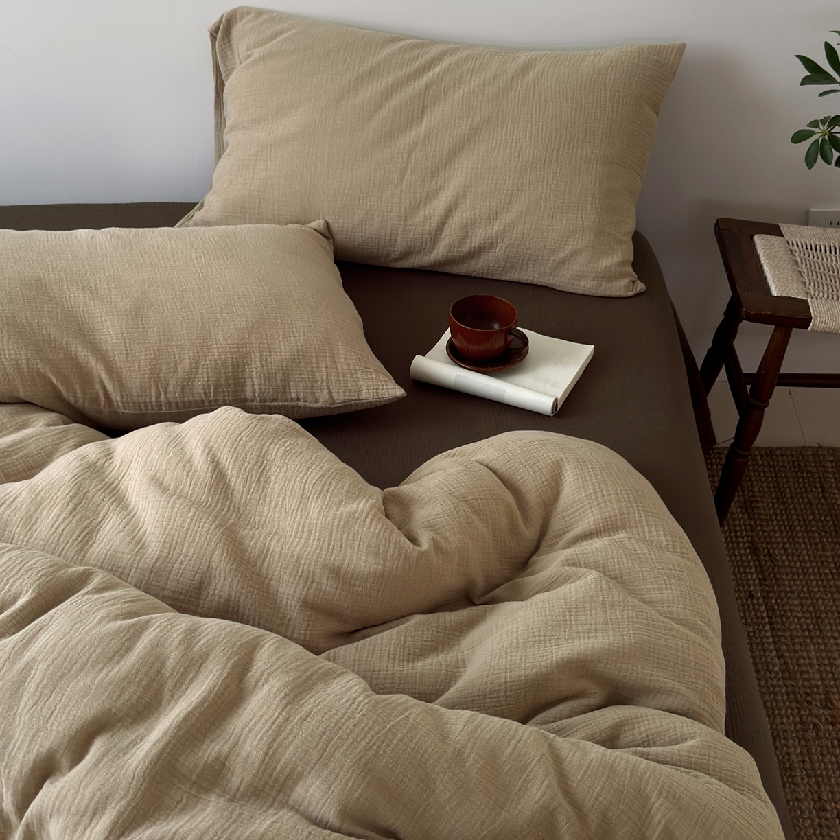 91家纺网 家纺一手货源 找家纺 （总）玖弘家居 2025新款软糯皱皱纱单品被套系列