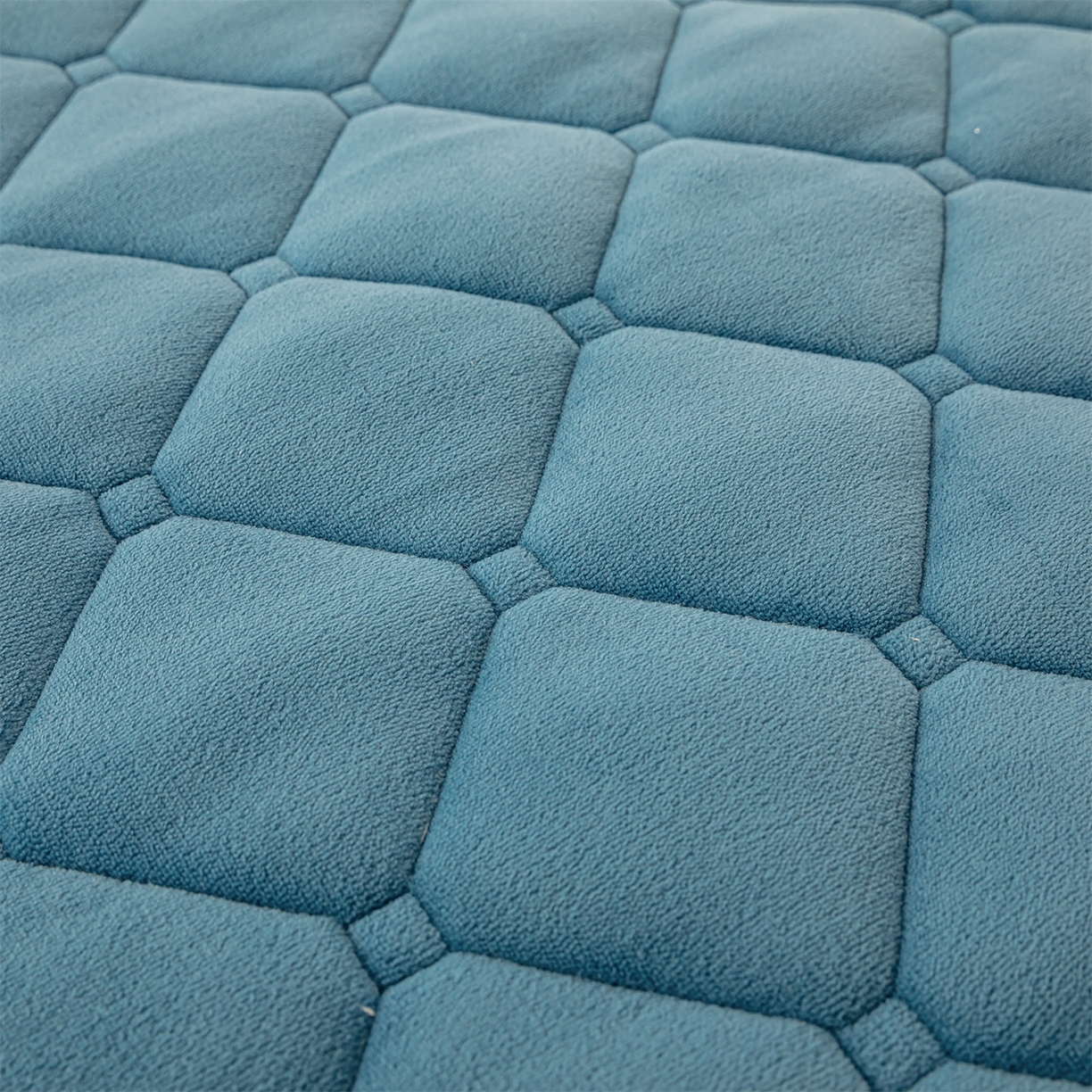 91家纺网 家纺一手货源 找家纺 慕木家纺 2025新款大床款牛奶绒印花床褥垫系列 床褥垫-景泰蓝