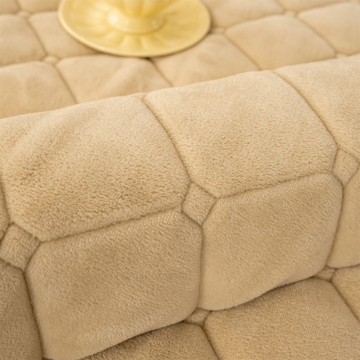 91家纺网 家纺一手货源 找家纺 慕木家纺 2025新款大床款牛奶绒印花床褥垫系列 床褥垫-卡其