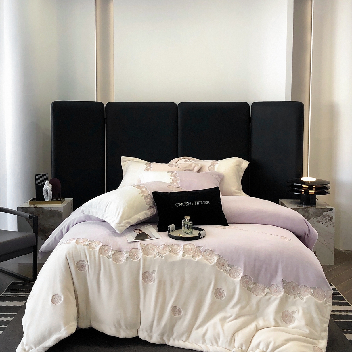 91家纺网 家纺一手货源 找家纺 （总）初拾 2025新款230g牛奶绒“花卉” 四件套-暖冬甜心