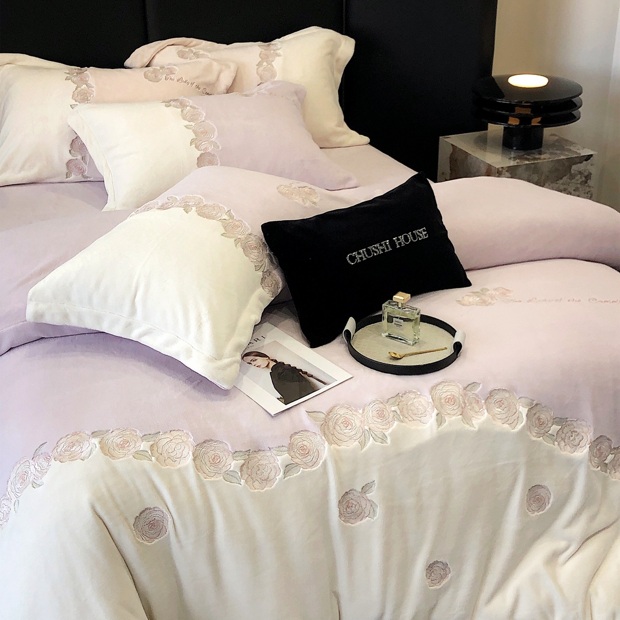 91家纺网 家纺一手货源 找家纺 （总）初拾 2025新款230g牛奶绒“花卉” 四件套-暖冬甜心