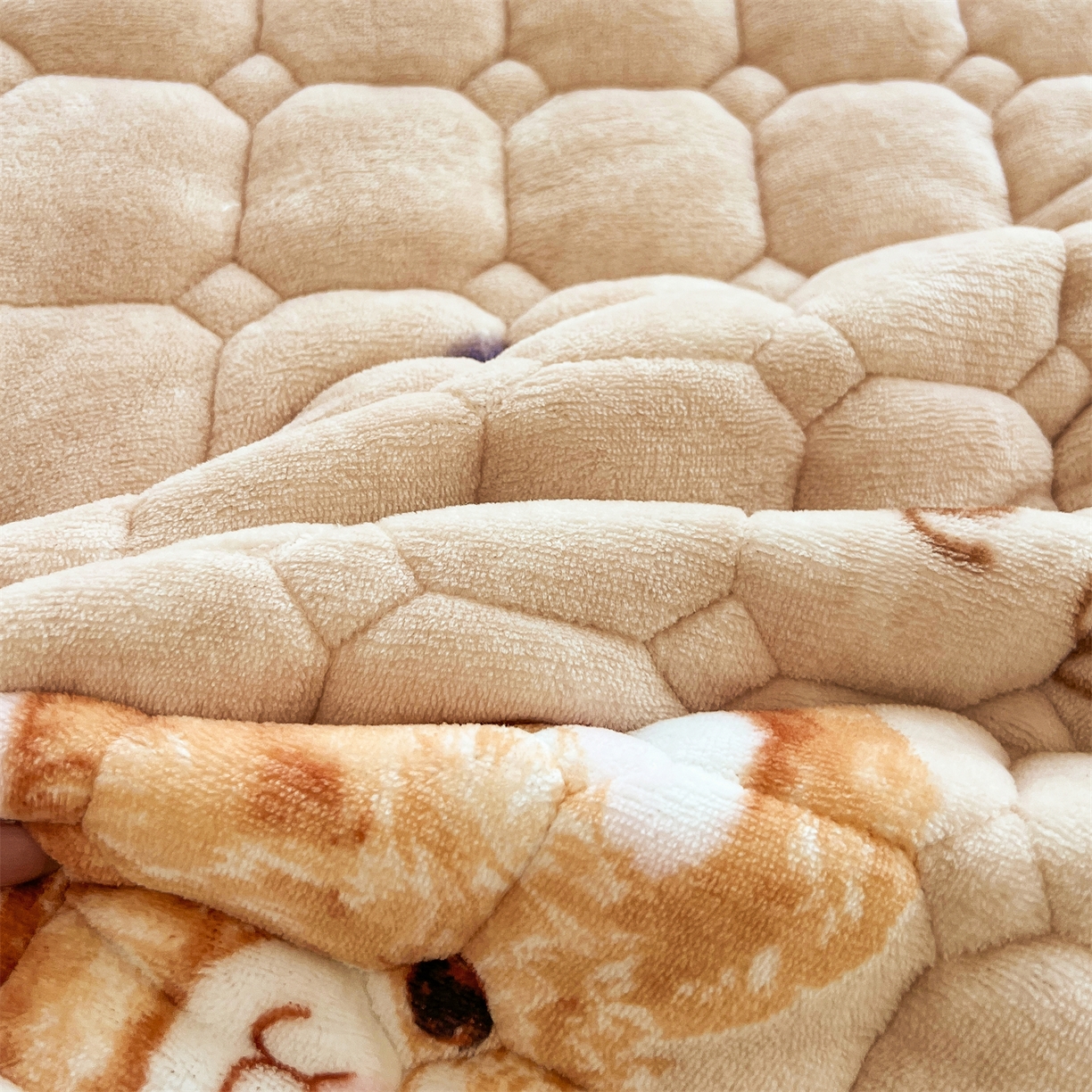 91家纺网 家纺一手货源 找家纺 慕木家纺 2025新款大床款牛奶绒印花床褥垫系列 床褥垫-拉布咖