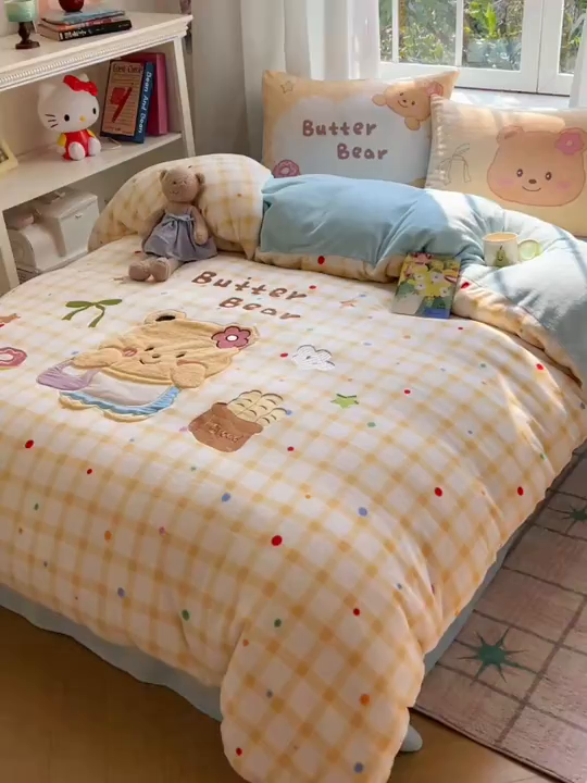 91家纺网 家纺一手货源 找家纺 （总）桃喜 2025新款亲肤卡通系列四件套