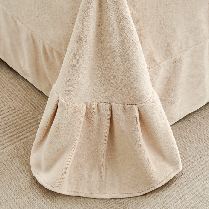 91家纺网 家纺一手货源 找家纺 诺梵2025新款牛8斤奶绒印花包边四件套简尚-粉