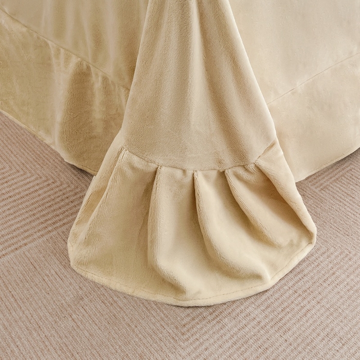 91家纺网 家纺一手货源 找家纺 诺梵2025新款牛8斤奶绒印花包边四件套简尚-黄