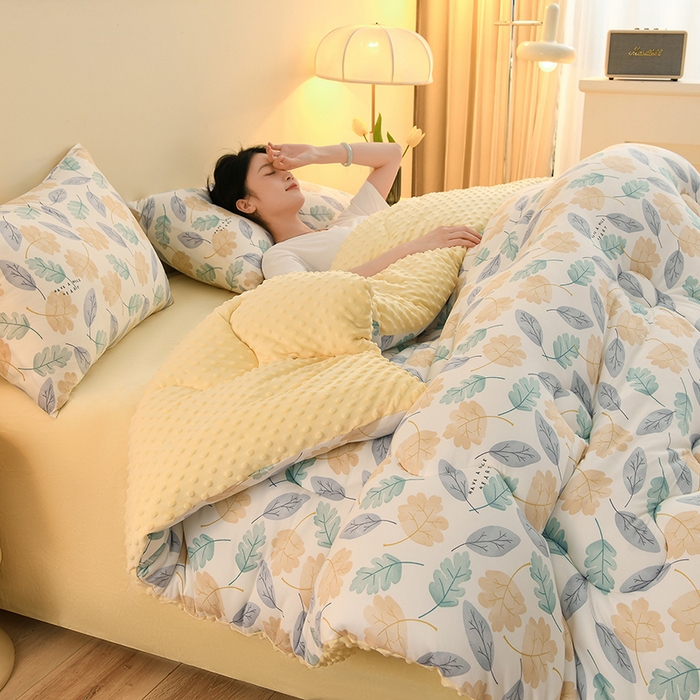 91家纺网 家纺一手货源 找家纺 圣靓家纺 2025新款针织豆豆冬被 被子被芯 清风