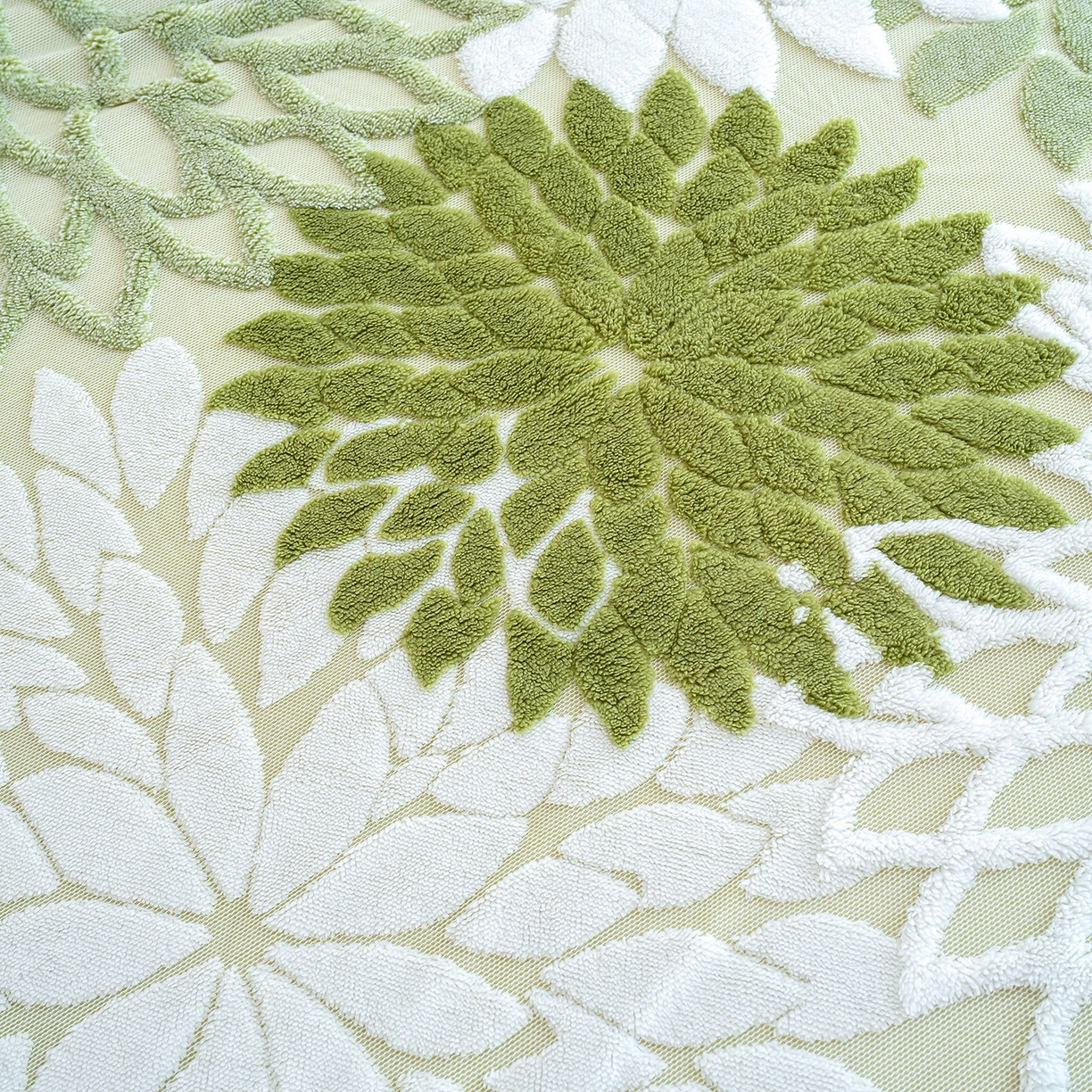 91家纺网 家纺一手货源 找家纺 枋梢家纺 2025新款万花筒阳离子提花镂空塔芙绒羊羔绒保暖午睡双层毛毯办公室盖毯 万花筒-浅绿