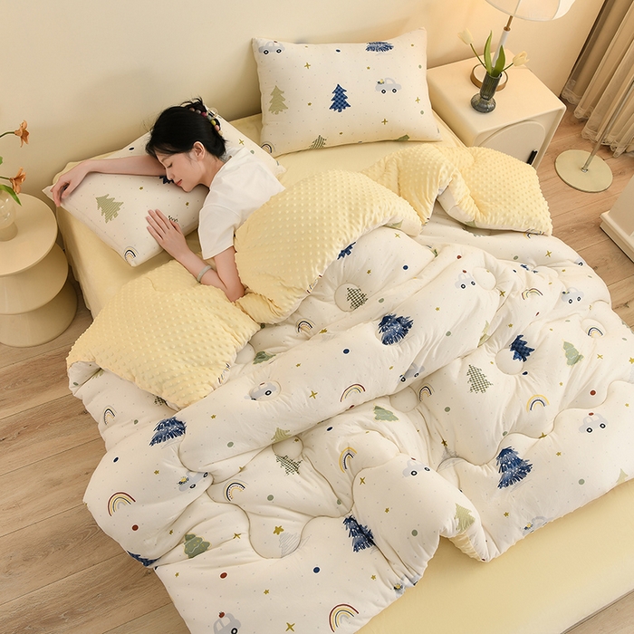 91家纺网 家纺一手货源 找家纺 （总）圣楚家纺 2025新款针织豆豆冬被 被子被芯