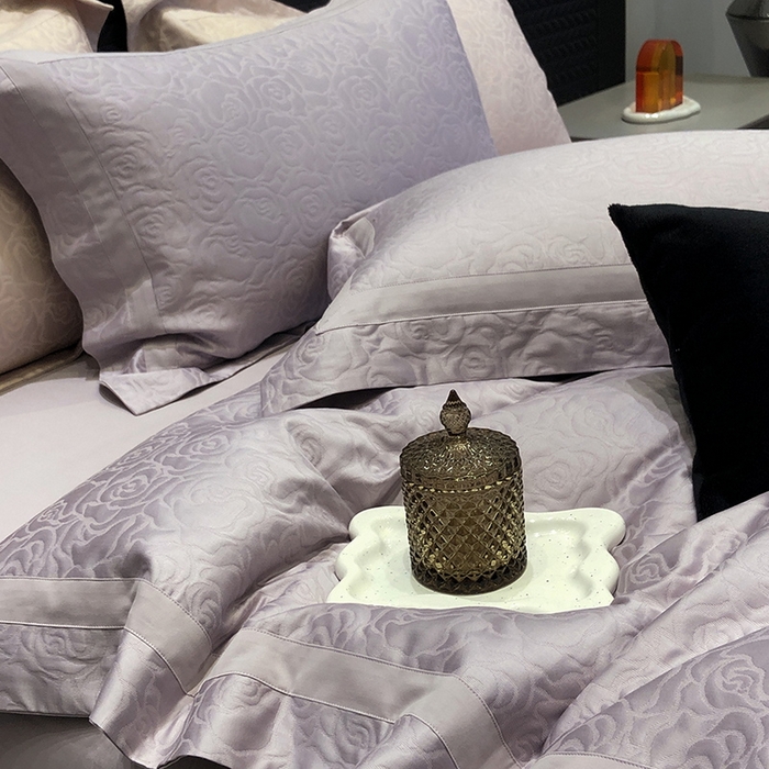 91家纺网 家纺一手货源 找家纺 （总）黑白森林 2025新款高支全棉厚织磨毛提花四件套-花间集