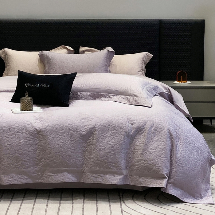 91家纺网 家纺一手货源 找家纺 （总）黑白森林 2025新款高支全棉厚织磨毛提花四件套-花间集