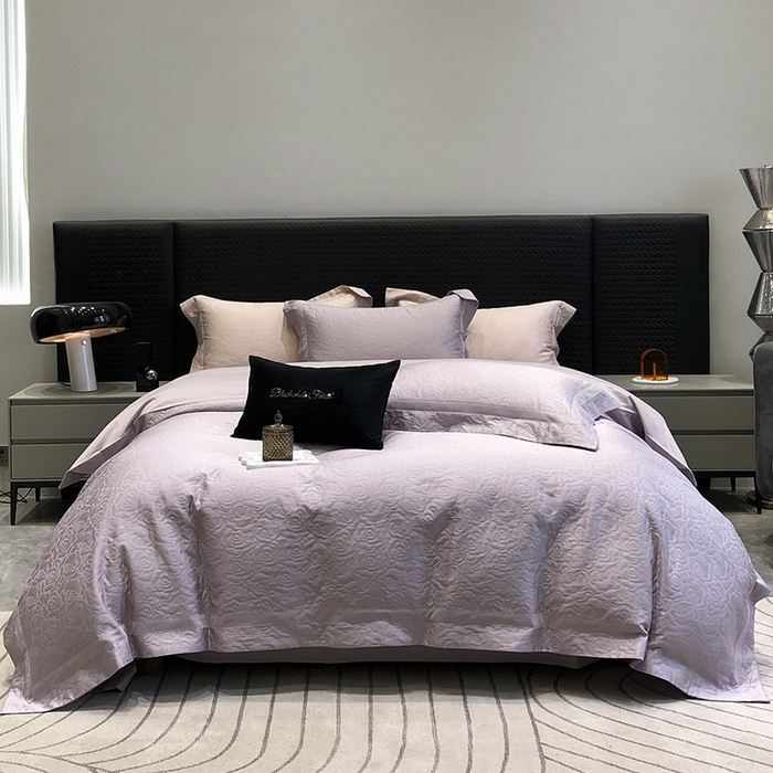 91家纺网 家纺一手货源 找家纺 （总）黑白森林 2025新款高支全棉厚织磨毛提花四件套-花间集