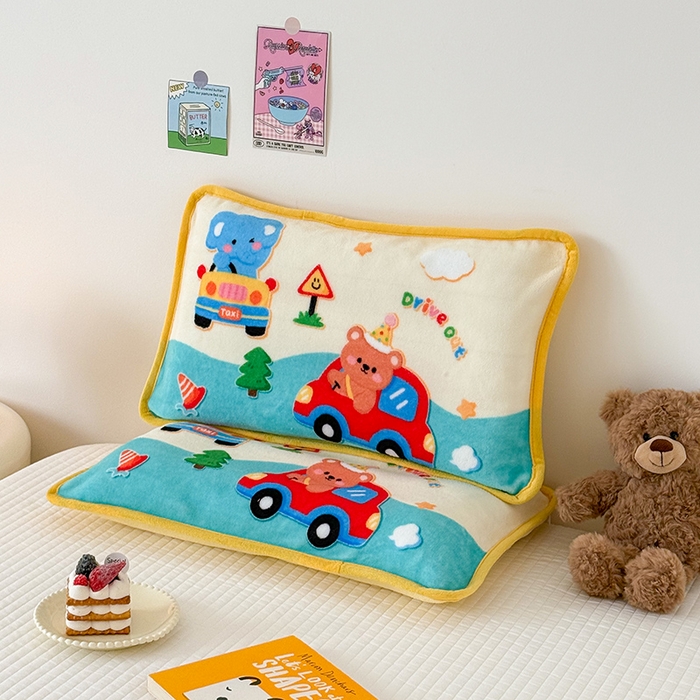 91家纺网 家纺一手货源 找家纺 嗨生活 2025年原创大版牛奶绒枕套 枕芯 儿童枕套 枕芯 幼儿园枕套枕芯 牛奶绒-动物乐园