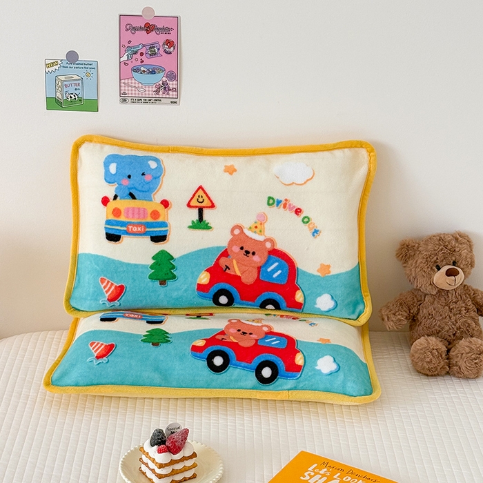 91家纺网 家纺一手货源 找家纺 嗨生活 2025年原创大版牛奶绒枕套 枕芯 儿童枕套 枕芯 幼儿园枕套枕芯 牛奶绒-动物乐园