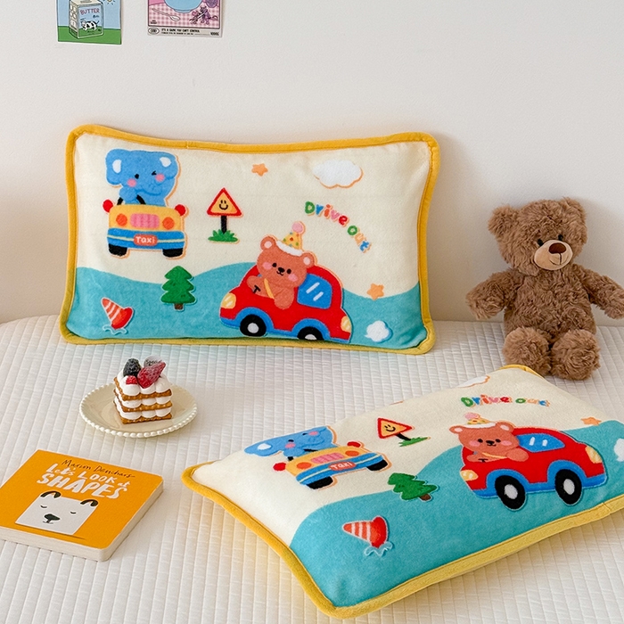 91家纺网 家纺一手货源 找家纺 嗨生活 2025年原创大版牛奶绒枕套 枕芯 儿童枕套 枕芯 幼儿园枕套枕芯 牛奶绒-动物乐园