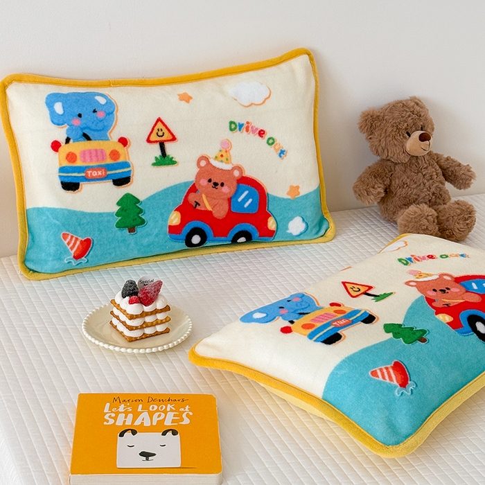 91家纺网 家纺一手货源 找家纺 嗨生活 2025年原创大版牛奶绒枕套 枕芯 儿童枕套 枕芯 幼儿园枕套枕芯 牛奶绒-动物乐园