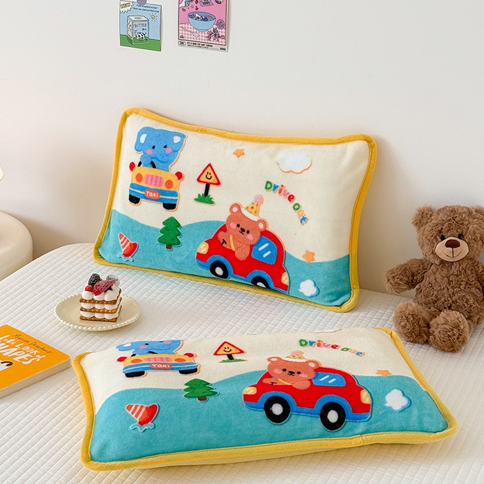 91家纺网 家纺一手货源 找家纺 嗨生活 2025年原创大版牛奶绒枕套 枕芯 儿童枕套 枕芯 幼儿园枕套枕芯 牛奶绒-动物乐园