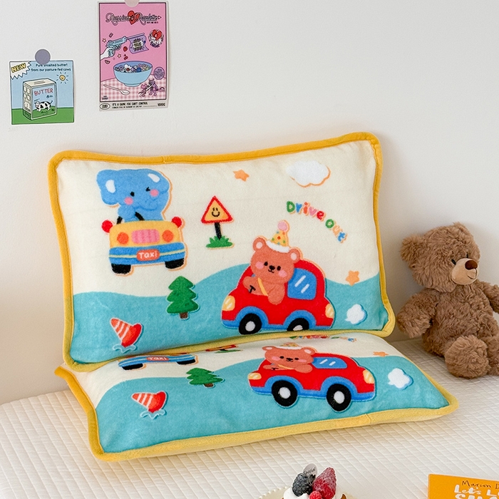 91家纺网 家纺一手货源 找家纺 嗨生活 2025年原创大版牛奶绒枕套 枕芯 儿童枕套 枕芯 幼儿园枕套枕芯 牛奶绒-动物乐园