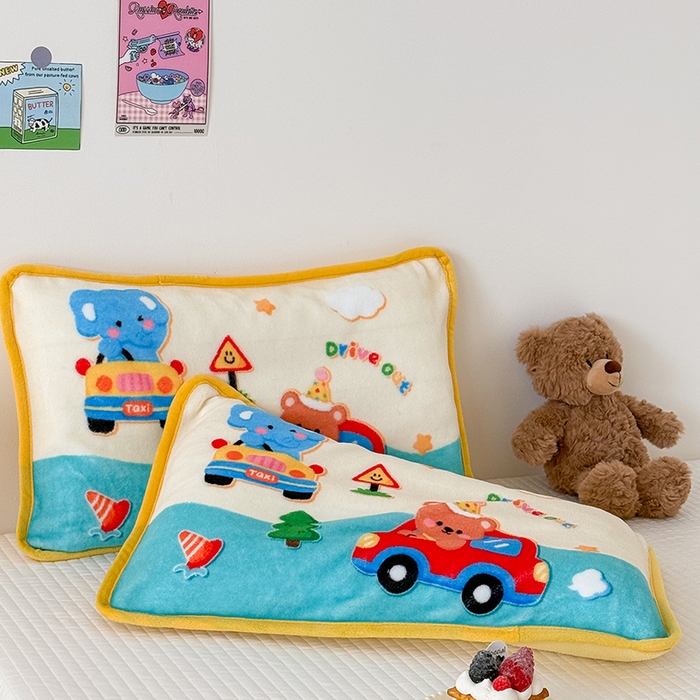 91家纺网 家纺一手货源 找家纺 嗨生活 2025年原创大版牛奶绒枕套 枕芯 儿童枕套 枕芯 幼儿园枕套枕芯 牛奶绒-动物乐园