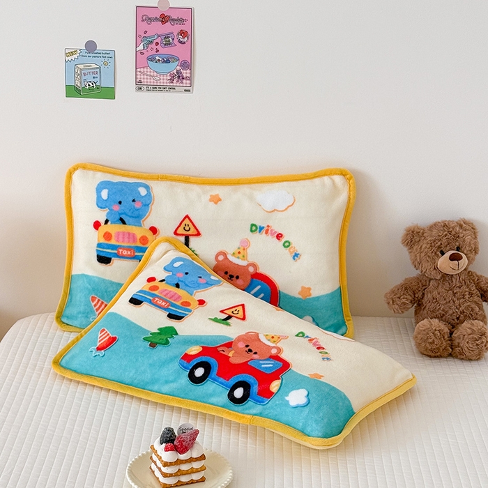 91家纺网 家纺一手货源 找家纺 嗨生活 2025年原创大版牛奶绒枕套 枕芯 儿童枕套 枕芯 幼儿园枕套枕芯 牛奶绒-动物乐园