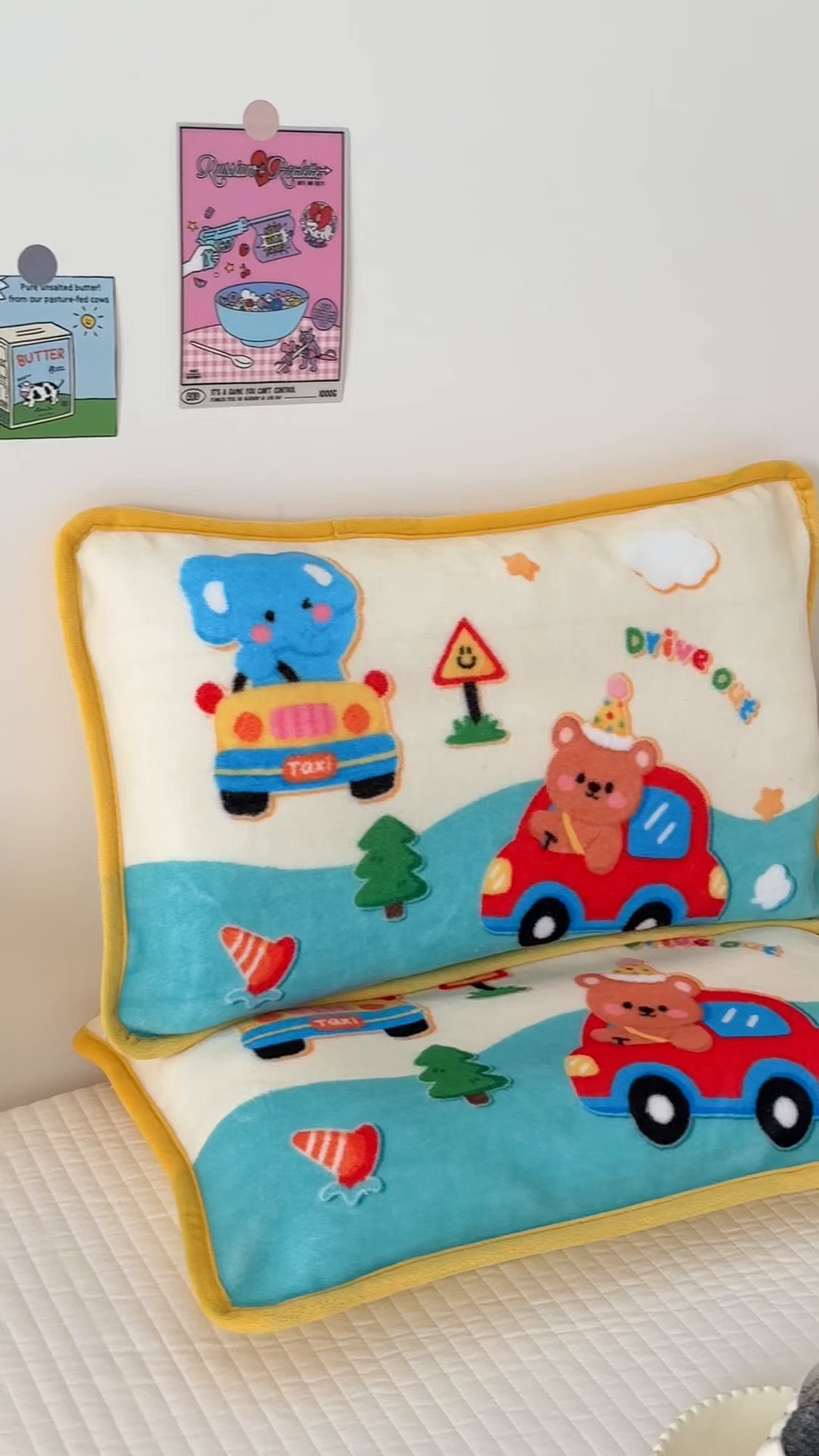 91家纺网 家纺一手货源 找家纺 嗨生活 2025年原创大版牛奶绒枕套 枕芯 儿童枕套 枕芯 幼儿园枕套枕芯 牛奶绒-动物乐园