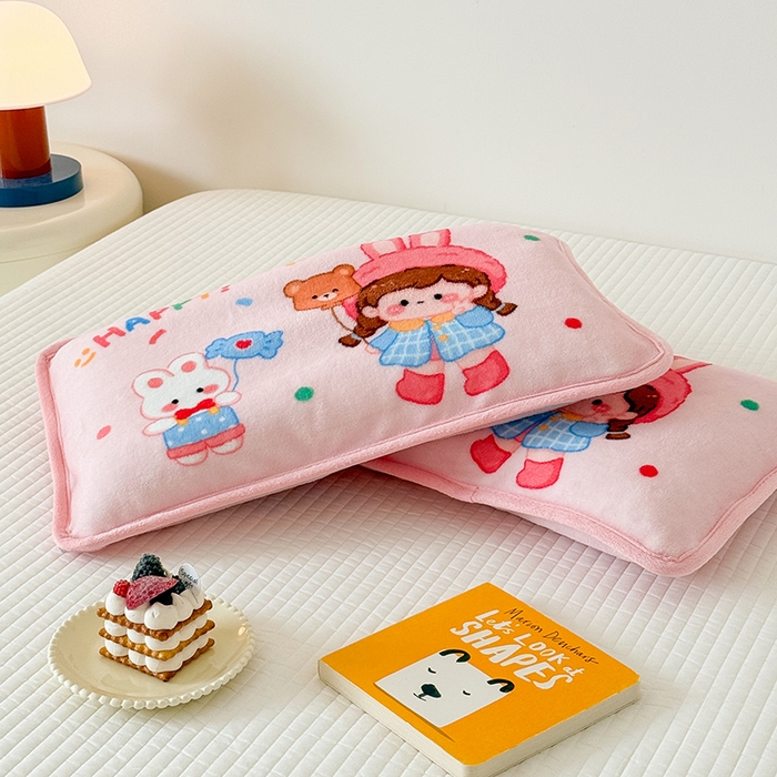 91家纺网 家纺一手货源 找家纺 嗨生活 2025年原创大版牛奶绒枕套 枕芯 儿童枕套 枕芯 幼儿园枕套枕芯 牛奶绒-开心女孩