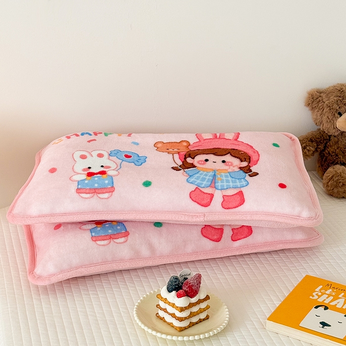 91家纺网 家纺一手货源 找家纺 嗨生活 2025年原创大版牛奶绒枕套 枕芯 儿童枕套 枕芯 幼儿园枕套枕芯 牛奶绒-开心女孩