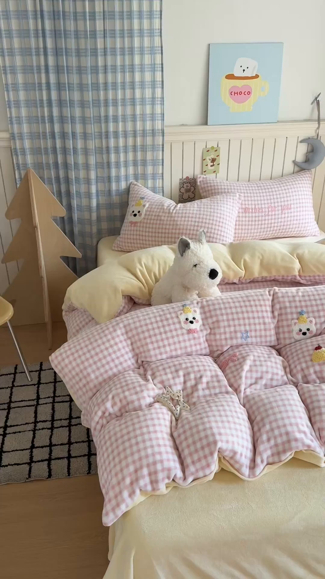 91家纺网 家纺一手货源 找家纺 潘朵拉家纺 2025新款A类牛奶绒毛巾绣系列四件套 甜梦喵