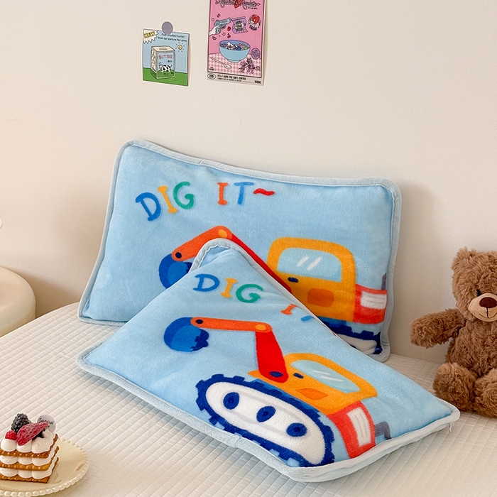 91家纺网 家纺一手货源 找家纺 嗨生活 2025年原创大版牛奶绒枕套 枕芯 儿童枕套 枕芯 幼儿园枕套枕芯 牛奶绒-可爱挖掘