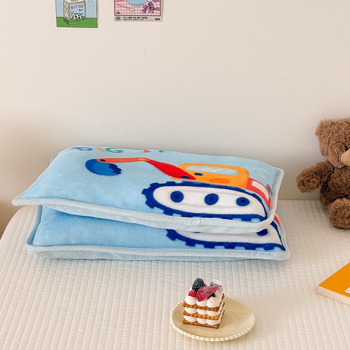 91家纺网 家纺一手货源 找家纺 嗨生活 2025年原创大版牛奶绒枕套 枕芯 儿童枕套 枕芯 幼儿园枕套枕芯 牛奶绒-可爱挖掘