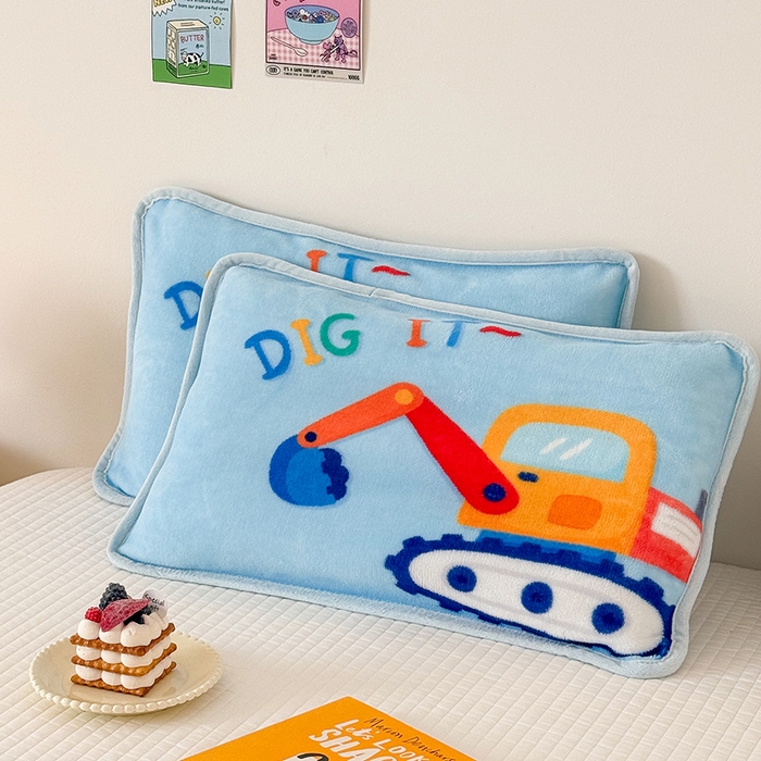 91家纺网 家纺一手货源 找家纺 嗨生活 2025年原创大版牛奶绒枕套 枕芯 儿童枕套 枕芯 幼儿园枕套枕芯 牛奶绒-可爱挖掘