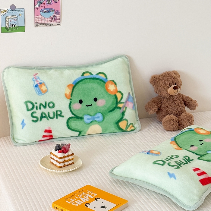 91家纺网 家纺一手货源 找家纺 嗨生活 2025年原创大版牛奶绒枕套 枕芯 儿童枕套 枕芯 幼儿园枕套枕芯 牛奶绒-恐龙宝宝